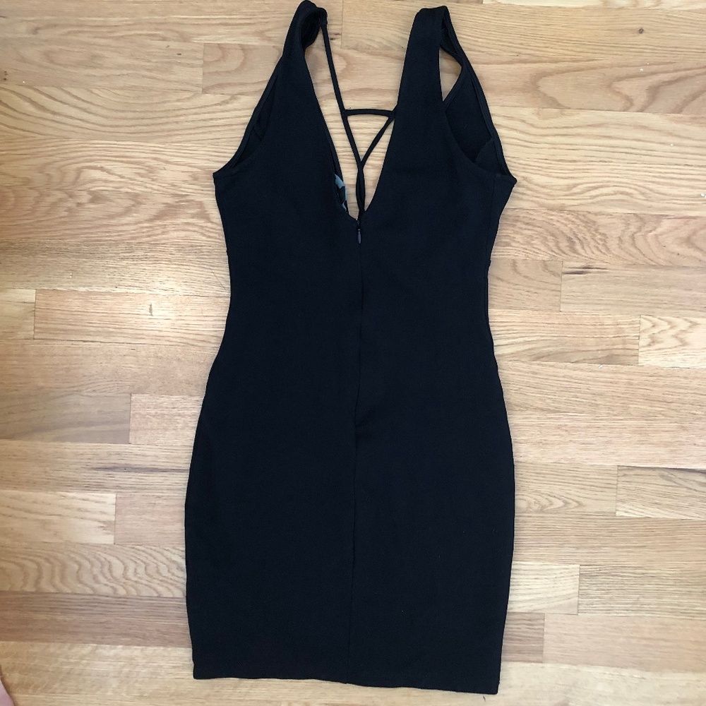 Forever21 Black BodyCon Dress w/ neck details - Picture 7 of 13